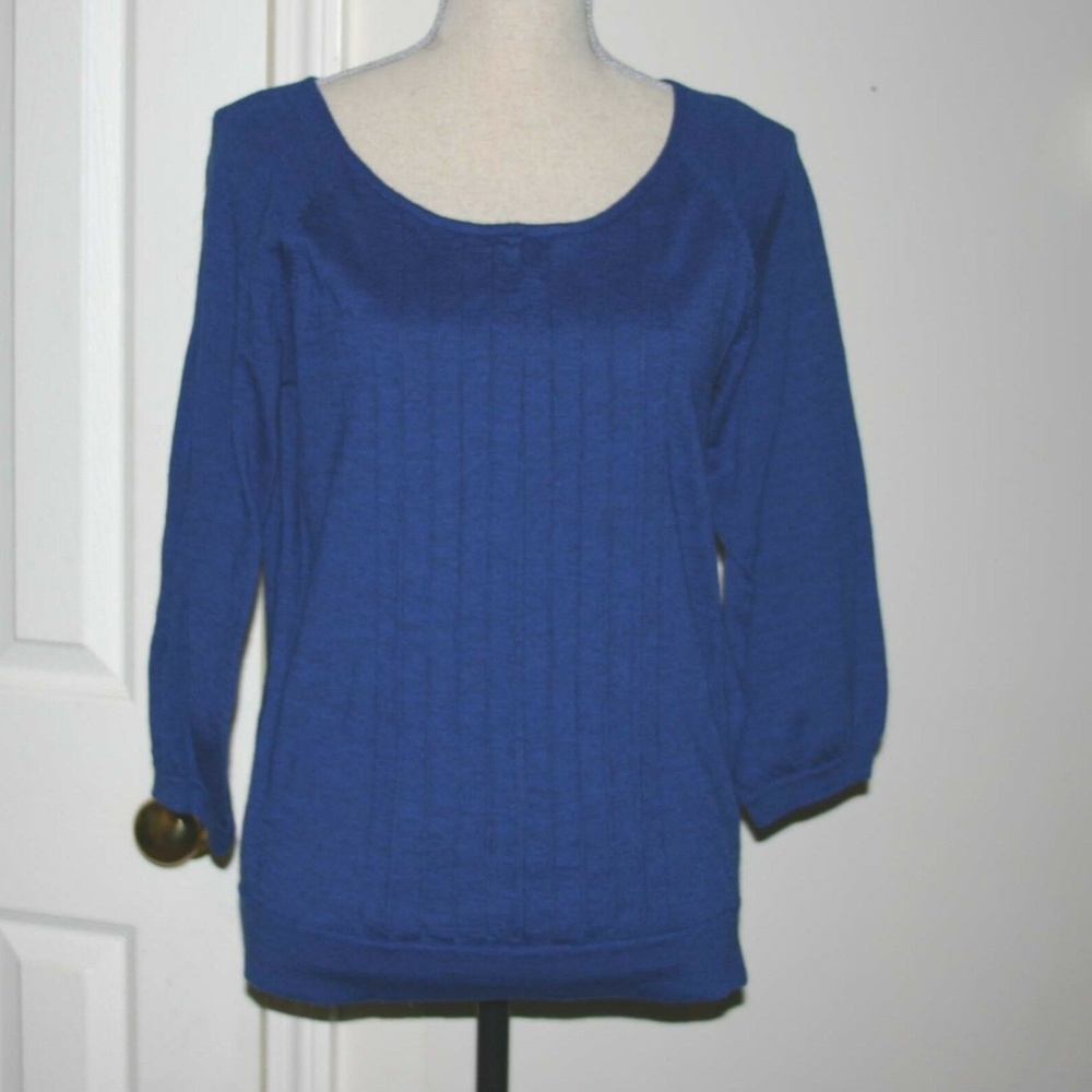The Limited Blue Pleat Front Detail Sweater Size L